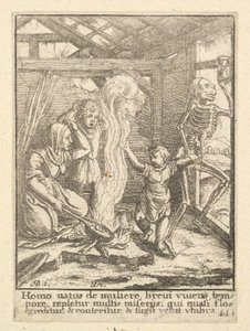 Lapsi, kuoleman tanssista, 1651. tekijältä Wenceslaus Hollar