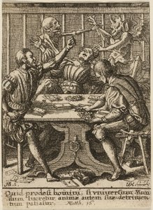 Pelimiehet ja kuolema, elokuvasta The Dance of Death tekijältä Wenceslaus Hollar