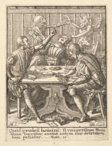 Pelimiehet, Kuolemantanssista, 1651. tekijältä Wenceslaus Hollar