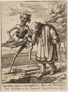 Vanha mies ja kuolema tekijältä Wenceslaus Hollar