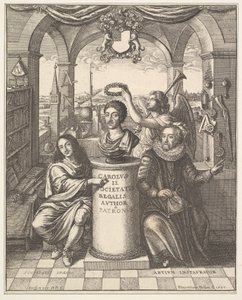 The Royal Society, julkaisu Thomas Spratille, The History of the Royal Society of London..., 1667. tekijältä Wenceslaus Hollar