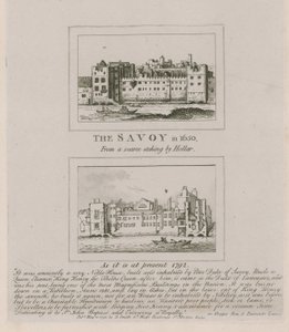 Savoy vuonna 1650 ja nykyisessä muodossaan vuonna 1792 tekijältä Wenceslaus Hollar