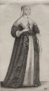 Englantilaisten naisten useat tavat, aatelista maalaisnaisiin..., 1639. tekijältä Wenceslaus Hollar