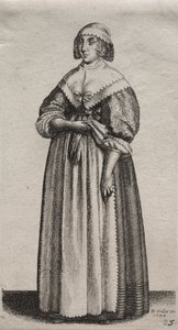 Englantilaisten naisten useat tavat, aatelista maalaisnaisiin..., 1640. tekijältä Wenceslaus Hollar