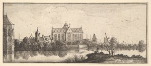 Kirkko veden äärellä, 1625-77. tekijältä Wenceslaus Hollar