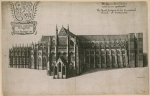 Westminsterin konventuaalisen kirkon pohjoisnäkymä Lontoossa tekijältä Wenceslaus Hollar