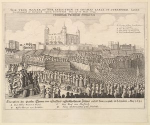Thomas Earlen Straffordin teloituksen todellinen [tapa], 1641. tekijältä Wenceslaus Hollar