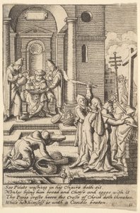 Käsien pesu, 1625-77 tekijältä Wenceslaus Hollar