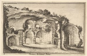Diocletianuksen Thermaru Ruina Diocletianuksen kylpylä, 1651 tekijältä Wenceslaus Hollar