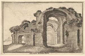 Diocletianuksen Thermaru Ruina Diocletianuksen kylpylä, 1651 tekijältä Wenceslaus Hollar
