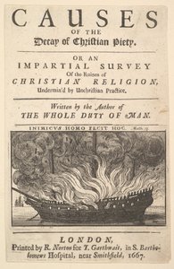 Nimisivu: Kristillisen hurskauden rappeutumisen syyt, 1667. tekijältä Wenceslaus Hollar