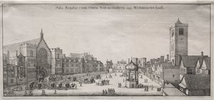 Näkymä Lontooseen: New Palace Yard, Westminster Hall ja Clock House tekijältä Wenceslaus Hollar