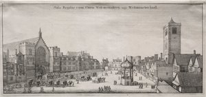 Näkymä Lontooseen: New Palace Yard ja Westminster Hall ja Clock House, 1647. tekijältä Wenceslaus Hollar