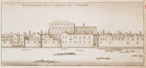 Näkymä Whitehallille, 1645 tekijältä Wenceslaus Hollar