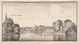 Näkymät maaseudulle lähellä Alburya, Surrey, 1645. tekijältä Wenceslaus Hollar