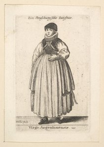 Neitsyt Argentinensis. Naimaton nainen Strasbourgista, 1625-77. tekijältä Wenceslaus Hollar
