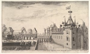 Vierailu A. Roelantsin luona, 1650. tekijältä Wenceslaus Hollar