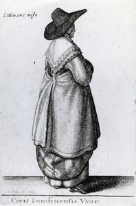 Lontoon kansalaisen vaimo, 1643 tekijältä Wenceslaus Hollar