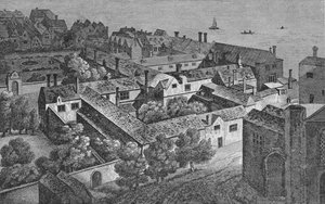 Winchester House, Southwark, noin 1649, St. Savioursin tornista, c1812, 1912 tekijältä Wenceslaus Hollar