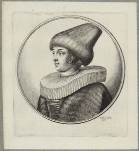 Nainen suippokärkisessä turkislakissa tekijältä Wenceslaus Hollar