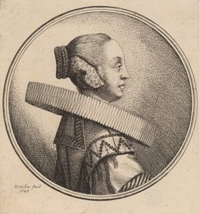Nainen, jolla on profiili, 1643. tekijältä Wenceslaus Hollar