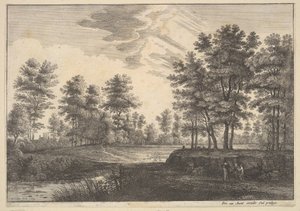 Metsäinen maisema, 1644. tekijältä Wenceslaus Hollar