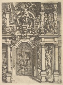 Ornamenttilautanen Architetturasta, 1598. tekijältä Wendel Dietterlin the Elder