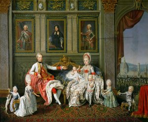 Leopold I, Toscanan suurherttua vaimonsa Maria Luisan ja heidän lastensa kanssa, 1773 tekijältä Werlin