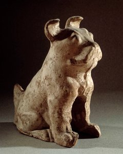 Kiinalainen taide: terrakotta molossi. Hautauspatsas Han-ajalta (206 eKr.-220 jKr.). Pariisi, Cernuschi-museo