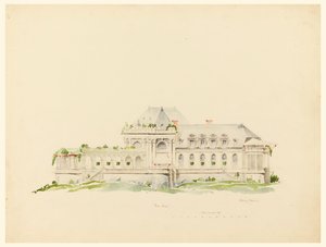 Elevació cap a Polo Grounds, Clubhouse, Newport, Rhode Island i Golf Clubfinnish