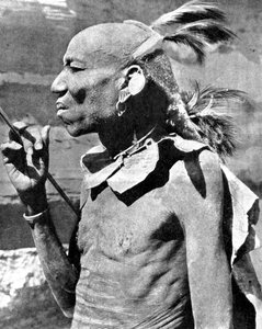 Turkana-heimon mies, Kenia, Afrikka, 1936.