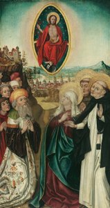 visio st Kristuksen Dominic kolmen keihään kanssa tekijältä Wiener Maler (Umkreis Meister des Schottenaltars)