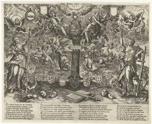 Liiton puu, 1578 Liittojen puu / Arbor Pacis (otsikko esineessä) tekijältä Wierix