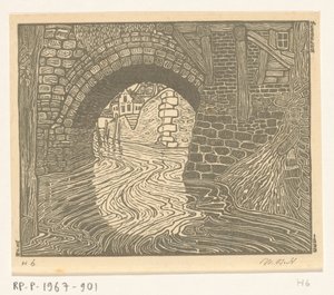 Bridge in Mechelen (alkuperäinen nimi) tekijältä Wijnand Otto Jan Nieuwenkamp (signed by artist)
