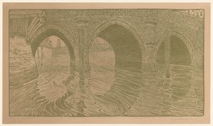 Bridge in Mechelen (alkuperäinen nimi) tekijältä Wijnand Otto Jan Nieuwenkamp (signed by artist)