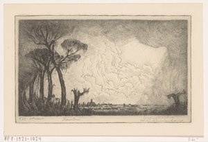 Näkymä Haarlemiin (alkuperäinen nimi) tekijältä Wijnand Otto Jan Nieuwenkamp (signed by artist)