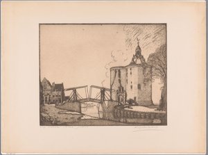 Näkymä Drommedarikselle Enkhuizenissa Enkhuizen, dromedaari (alkuperäinen nimi esineessä) tekijältä Wijnand Otto Jan Nieuwenkamp (signed by artist)