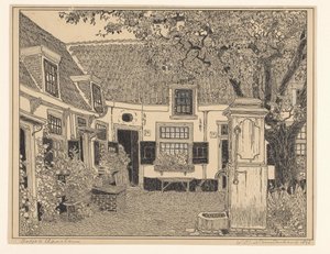 Hofje van Loo Haarlemissa tekijältä Wijnand Otto Jan Nieuwenkamp (signed by artist)