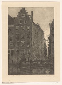 Taloja Damrakissa Amsterdamissa At the Damrak (alkuperäinen nimi) tekijältä Wijnand Otto Jan Nieuwenkamp (signed by artist)