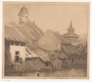 Taloja veden päällä Semarangissa In the kampong, Semarang (alkuperäinen nimi) tekijältä Wijnand Otto Jan Nieuwenkamp (signed by artist)