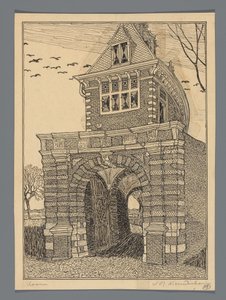 Oosterpoort Hoornissa tekijältä Wijnand Otto Jan Nieuwenkamp (signed by artist)