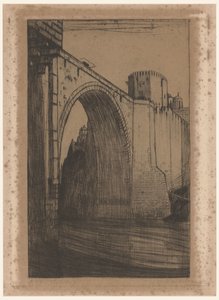 Alcantara-silta Taagin yli Toledossa Toledo, de oude brug (alkuperäinen nimi) tekijältä Wijnand Otto Jan Nieuwenkamp (signed by artist)
