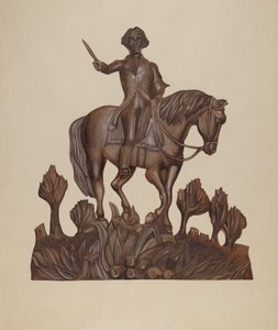 George Washington hevosen selässä, n. 1938. tekijältä Wilbur M Rice