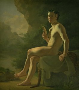Nuori Pan luolassa. Malli figuuri tekijältä Wilhelm Bendz