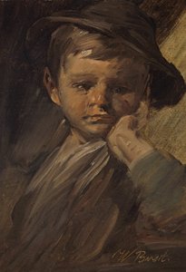 Pojan muotokuva, jolla on iso hattu tekijältä Wilhelm Busch