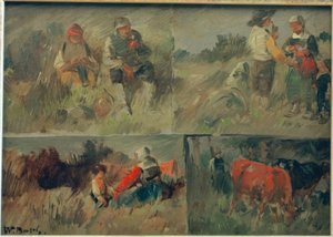 Sammelkuva: vier ländliche Szenen tekijältä Wilhelm Busch
