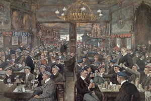 Thuringer Hofin opiskelijabrasserie Leipzigissä, noin 1900
