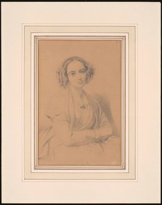 Säveltäjä Fanny Henselin muotokuva, os. Mendelssohn 1805-1847, 1847. tekijältä Wilhelm Hensel