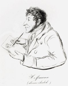 Omakuva Hoffmannista, joka kuvaa itseään tekemässä omakuvaa (bw-kuva) tekijältä Wilhelm Hoffmann