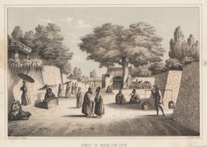 Street in Napha, Lew Chew, 1855 tekijältä Wilhelm Joseph Heine